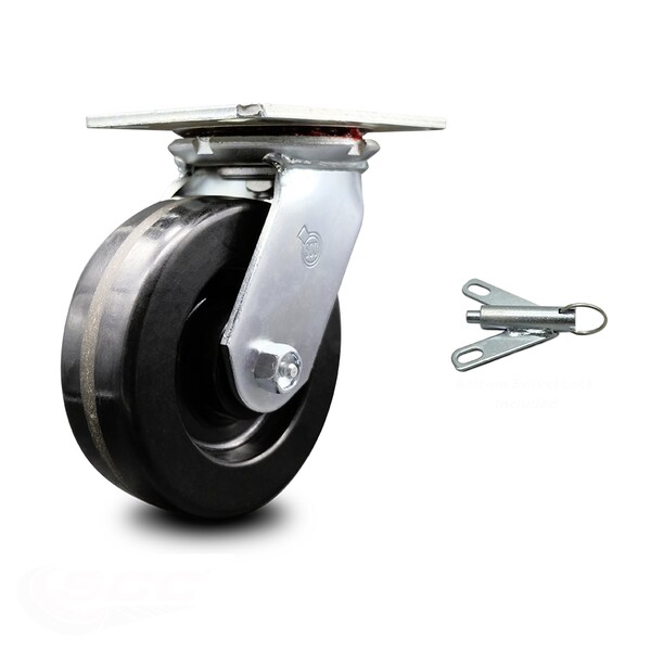 6 Inch Heavy Duty Phenolic Caster with Ball Bearing and Swivel Lock SCC